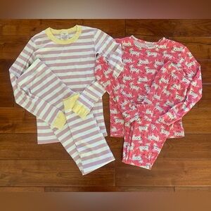 PINK PAJAMA BUNDLE SIZE 14 HANNA ANDERSSON GAP LONG SLEEVE COTTON UNICORN STRIPE